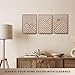 qmmp Modern Wooden Wall Sculptures - Set of 3 - Home Decor Accent - Large Wall Art for Living Room, Bedroom, Office - Easy Installation (Oak, Medium - Mountain and Sun)