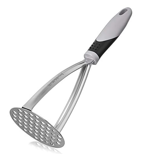 Joyoldelf Heavy Duty Stainless Steel Potato Masher, Non Stick Hand Potato Smasher for Food, Bean and Avocado