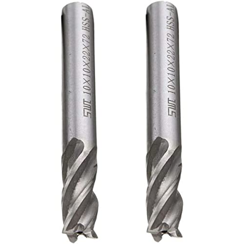 MACHSWON 2 PCS 6mm End Mill Bits Straight Shank End Milling Cutter 4 Flute End Mills Drill Bit Metric HSS CNC Lathe Drill End Mills Tool for Milling Metal