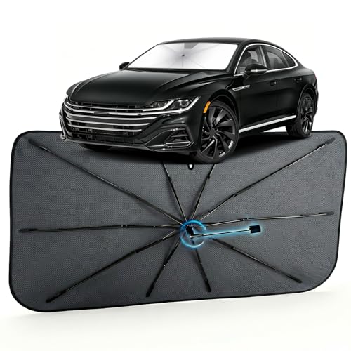 Image of Car Windshield Sun Shade for Volkswagen Arteon 2019-2026 - Reflective Coated Fabric Sunshade Umbrella for Front Window, UV Protection Heat Shield Sun Blocker Heat Reflector, 1:1 Exact Fit