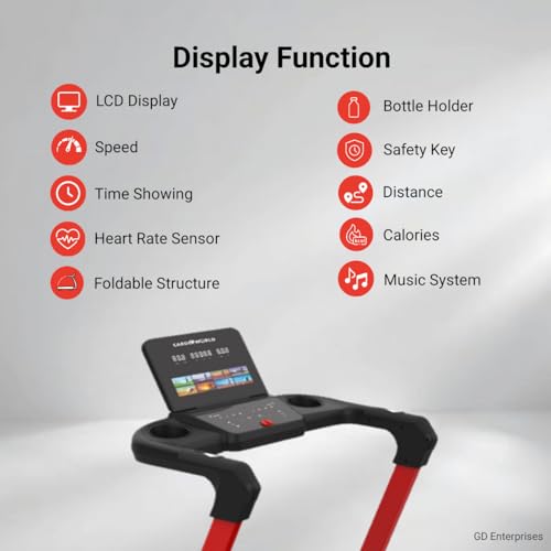 Image of CW712 Plus 3HP DC Treadmill,1-16 km /h Speed,120kg Max User Weight,3-Level Manual Incline, Bluetooth-LED Display, Foldable Treadmill