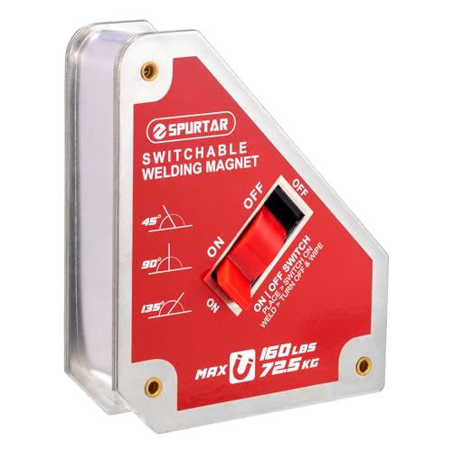 Spurtar Switchable Welding Magnets 160 Lbs On/Off Magnet and Clamps, Strong Welding Holder Tools and Accessories, Holder 45°, 90°, 135° Angle