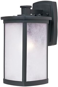 Maxim Lighting Terrace 1-Light Medium Outdoor Wall Light | Bronze Finish | Frosted Seedy Glass Shade | Mission Outdoor Wall Light for Porches and Garages | Wet-Location Rated | 3253FSBZ