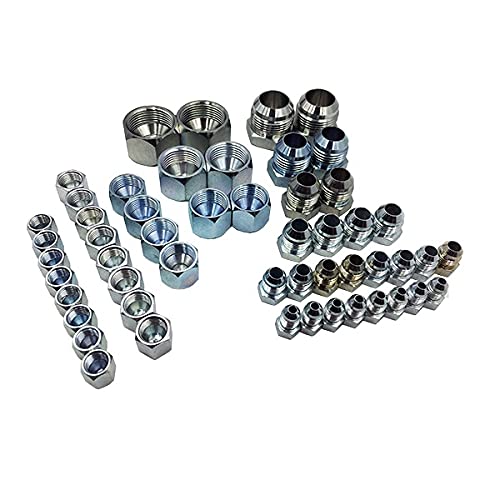 Image of JIC 37 Cap & Plug Assortment Kit - Flare Thread Adapter AN Hydraulic Fitting Set (52 Piece)