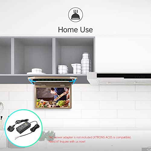 Xtrons 1080P Car Video Player, 10.2 Inch Hd Wide Screen Car Overhead Roof Mounted Monitor Ultra-Thin Flip Down Tv For Cars Support Ir / Usb / Sd / Hdmi Input (No Dvd Drive) (Cashmere Beige) #TOP6