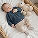 MAYUMMPY Toddler Baby Girl Boy Cardigan Long Sleeve Button Knit Sweater Fall Winter Knitwear Jacket Warm Solid Outfit Clothes (Blue, 6-12 Months)