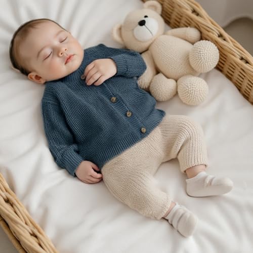 MAYUMMPY Toddler Baby Girl Boy Cardigan Long Sleeve Button Knit Sweater Fall Winter Knitwear Jacket Warm Solid Outfit Clothes4