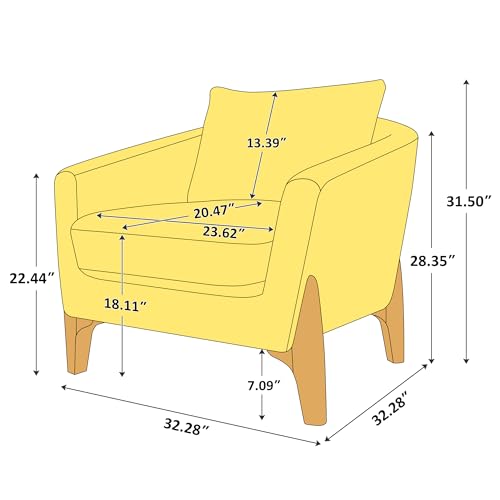 VANOMi Accent Chair 31" Oversized Reading Chair Comfy Upholstered Boucle Lounge Armchair, Modern Living Room Chair with Back Pillow,Single Sofa Chair for Bedroom, Office (Beige) - Image 2