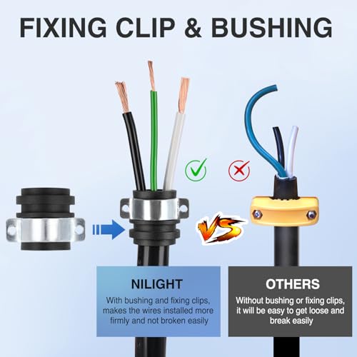 Image of Nilight 30 Amp RV Male Replacement Plug with Handle ETL Listed | 125 Volt Heavy Duty NEMA TT-30P for Camper Caravan Motorhome Van Trailer