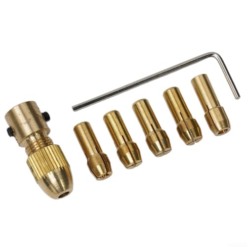 Kompaktes Messing-Bohrfutter, für kleine Bohrprojekte und kompatibel mit verschiedenen Werkzeugen (5,05 mm), 7 Stück
