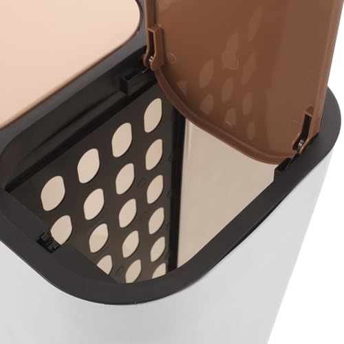 Caneca de basura plástica dual con tapa blanca para cocina y baño miniatura 5