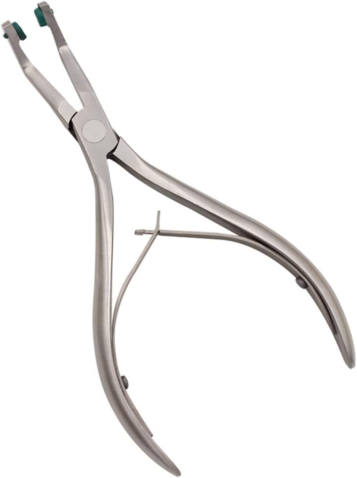SeeFDENTDental Crown Plier Dentist Tools Temporary Teeth Removal Pliers with Green Rubber Stainless Steel
