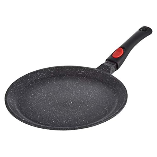 KAMBERG Crepiera 28 cm, Manico Rimovibile, Ghisa di Alluminio, Rivestimento Antiaderente di Alta Performance Pietra, Tutti Fornelli y induzione, Senza PFOA