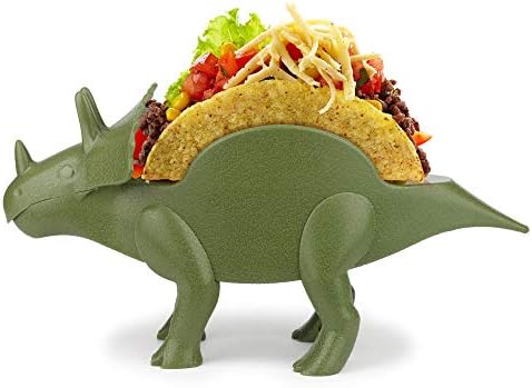 Funwares TriceraTaco Holder Ultimate Dinosaur Taco Stand, Holds 2, Green