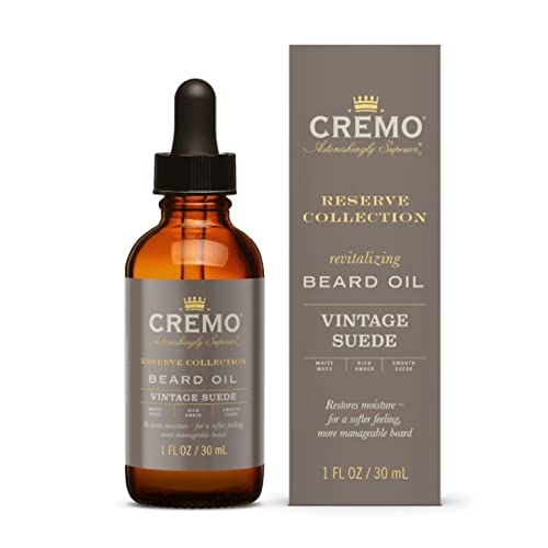 Cremo Beard Oil, Vintage Suede (Reserve Collection), 1 Fl Oz - Restore Natural Moisture And Soften Your Beard To Help Relieve Beard Itch #TOP2