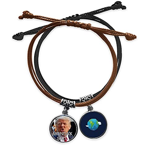 Pulsera de cuerda Trump enojado con cuero tierra para lucir en reuniones y conciertos