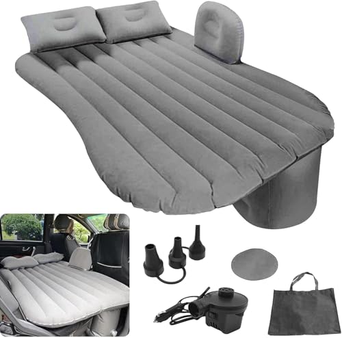 Image of Antson Premium Car Inflatable Bed with Pump & 2 Air Pillow | Quick Inflatable Back Seat Bed | Car Inflatable Mattres | Car Bed Mattress | Car Bed for Kids,Travel,Trip,Camping,Picnic, Beach (Grey)