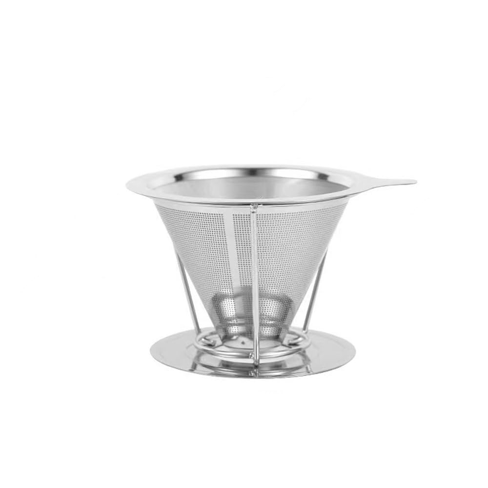 Intertest Pour Over Coffee Dripper, Stainless Steel Filter,Easy to Clean Paperless pour over coffee maker,Reusable Filter,Cone Dripper with Removable Cup