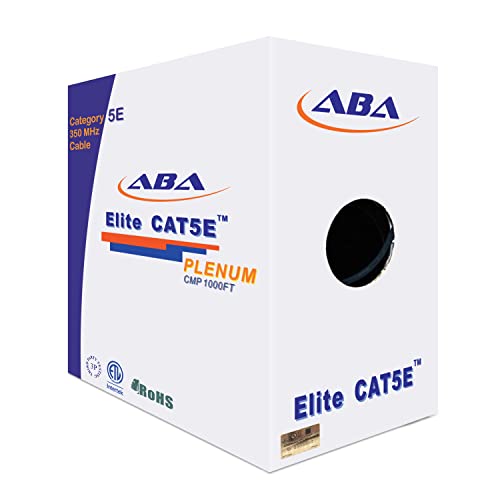 Cable Ethernet CAT5E Plenum UTP 1000ft Negro miniatura 1
