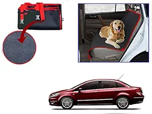 Universal Hub Dog Car Seat Cover, Waterproof & Scratch Proof & Nonslip Back Seat Cover, Dog Travel, Pet Cover (Black) Compatible for Fiat-Linea