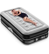 Airefina Air Mattress Twin with Built in Pump, Upgraded Stable Design Inflatable Mattress, Fast I...