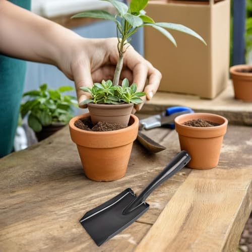 Pelle à creuser en acier UKCOCO : lot de 3 truelles de jardin compactes avec échelle