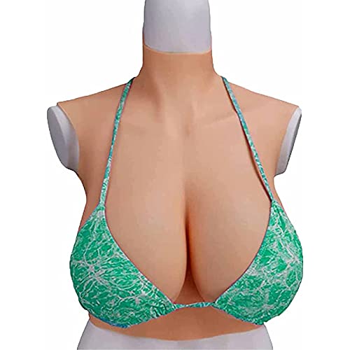 NOVMAX Pechos Silicona Falso Pecho para Hombre y Mujer Realistas Formas de Mama de Silicona para Mastectomia Travestis Transgéneros(Size:Copa g,Color:Broncearse)