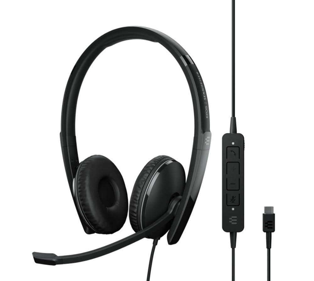 EPOS Adapt 165T USB-C II - Wired, Double-Sided Headset-3.5mm Jack/USB-C Connectivity, MS Teams Certified-UC Optimized-Superior Stereo Sound-Enhanced