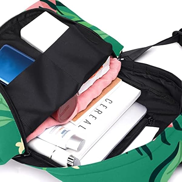 Grote Canvas Rugzak College School Mannen & Vrouwen Tijger Omringd door Bladeren Groen, Multicolor