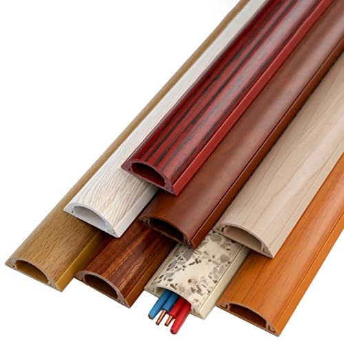 Cable Management Channel, Cubierta para cables con diseño de veta de madera, canaleta para cables bajo escritorio con adhesivo, fácil de instalar (Color: Estilo 5, Tamaño: 3 cables) miniatura 7