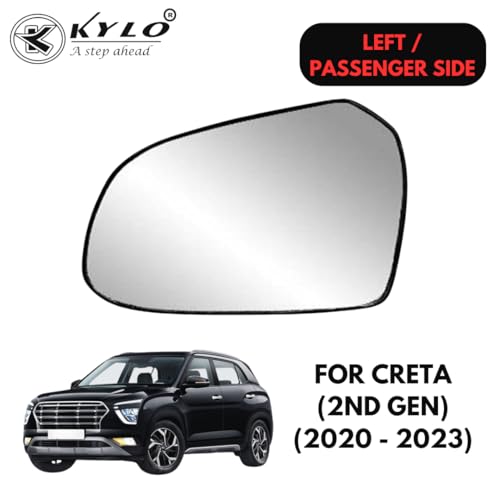 Image of Kylo Creta T2 (2020-2023) Passenger Side (Left Side) Car Side Mirror Glass /Tukdi /Sub Mirror Plate