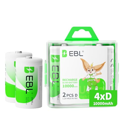 Our #4 Pick is the EBL D Size Batteries