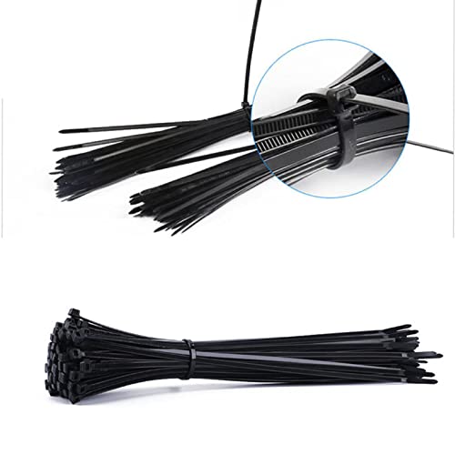Kabelbinder Schwarz 100 Stück, 300 X 3,6 Mm, Nylon, Selbstverriegelnd, Zugfestigkeit 18 Kg – Für Haus, Büro & Werkstatt