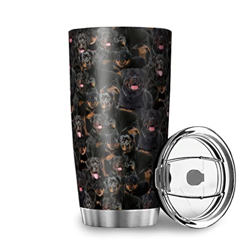 Wmeyiseyiy Rottweiler - Taza térmica de acero inoxidable de 20 onzas, doble pared, aislada al vacío, taza de café, con…