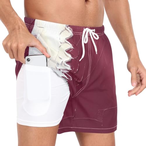 Pantalones cortos de secado rápido Yuiboo con forro integrado para hombre