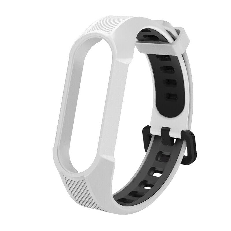 Panda Bobo For Xiaomi Mi Band 5/6/7 Mi 567 Amazfit 5 Band Replacement Silicone Watch Strap (White+Black), White+Blaack - Image 2