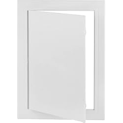 Placas 3D De Yeso CABAX Panel de acceso de plástico de 8 x 12 pulgadas para paneles de yeso, puertas de acceso de pared reforzadas, con bisagras extraíbles, color blanco