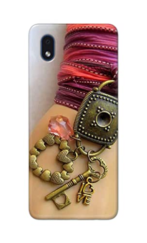Image of Girl Hand with Keychain Hard Back Case Cover for Samsung Galaxy M01 Core /Samsung A01 Core, SM-M013F /DS, SM-A013F /DS Back Cover -(J5) VNS2228
