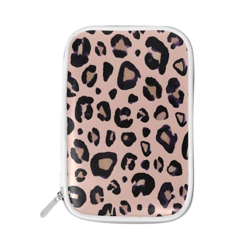 Image of Bolaz Leopard Print Cheetah Pink Pencil Case Pen Case Pencil Bag Pouch Zipper Organizer Stationery School Bag Holder Makeup Bag for Kids Teen Office