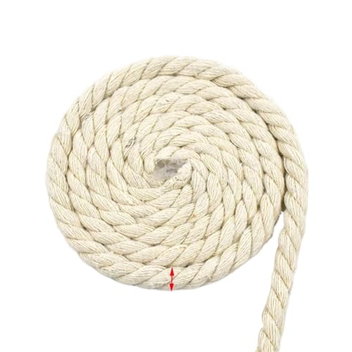 Cuerda de algodón para macramé y decoración textil en tono beige de 8mm 2