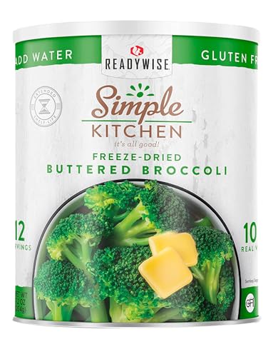 Simple Kitchen Freeze Dried Buttered Broccoli – 12 Servings for