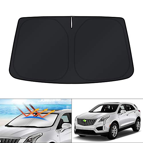 Image of KUST Windshield Sun Shade for 2017-2024 2025 2026 Cadillac XT5 Accessories Window Shade Foldable Sunshade Protector Blocks UV Rays Keep Car Cooler