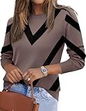 Zeagoo Womens 2026 Fall Sweaters Long Sleeve Tops Classic Crew Neck Pullover Sweaters Loose Dressy Casual Basic Clothes
