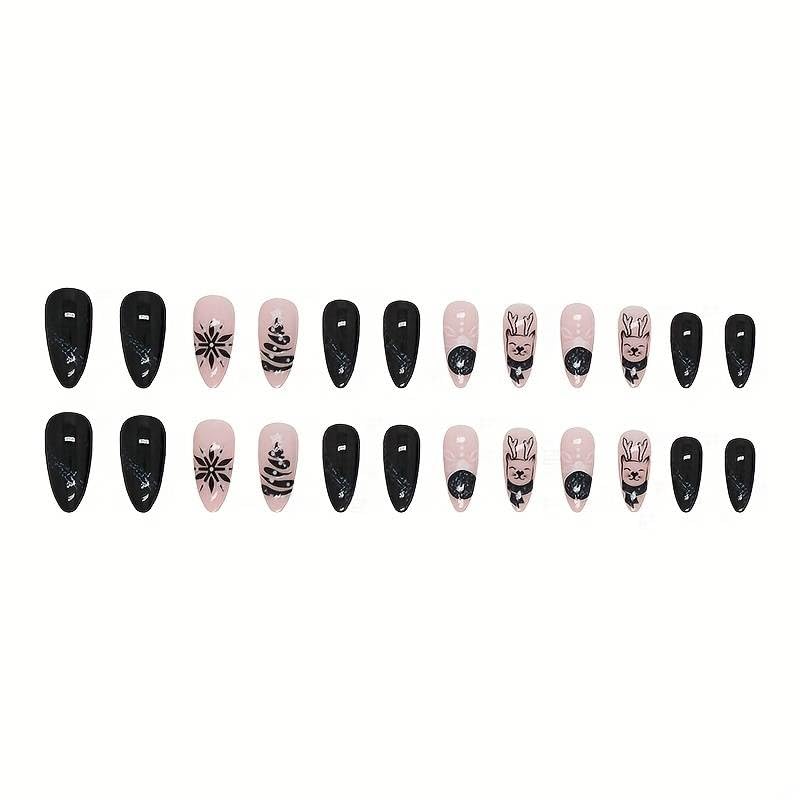 Image of Fashionharbour 24 Reusable Artificial Fake Nail Set| Lightweight & Long Lasting| Easy To Use| Quick Fix For Festivals & Special Occasions (w1212)