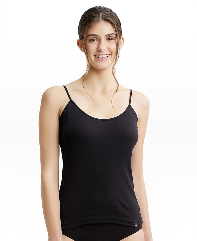 Milan Collections Women's Super Combed Cotton Rib Regular Fit Camisole with Adjustable Straps and StayFresh Treatment Jockey 1487-picture-32