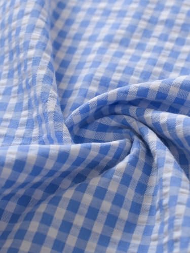 Image of Latuza Women's Cotton Long Sleeve Pajama Set Seersucker Button Down Pj Set