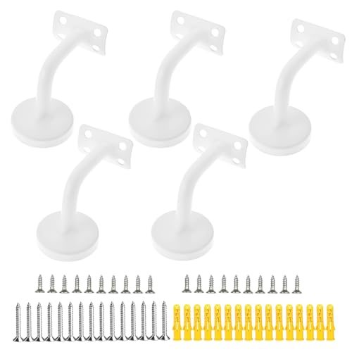 Support de Main Courante,5PCS Acier Inoxydable Supports de Rampe Main Courante Supports Muraux,Utilisé pour le Support d'escalier de Main Courante d'escalier...