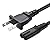 2 Prong AC Power Cord for Samsung UN40 UN43 UN48 UN49 UN50 UN55 UN60 UN65 UN70 UN75 UN78 Series 4k Smart TV TCL Roku Sharp Insignia Hisense TV PS4 PS5 Speaker Monitor Xbox Wall Power Cable Replacement