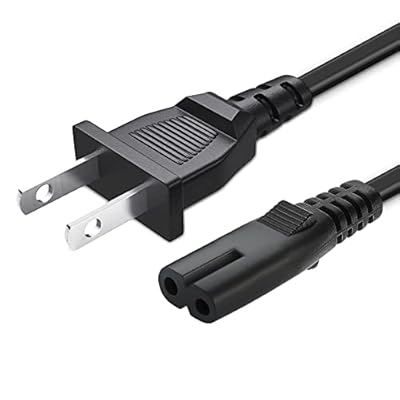 2 Prong AC Power Cord for Samsung UN40 UN43 UN48 UN49 UN50 UN55 UN60 UN65 UN70 UN75 UN78 Series 4k Smart TV TCL Roku Sharp Insignia Hisense TV PS4 PS5 Speaker Monitor Xbox Wall Power Cable Replacement