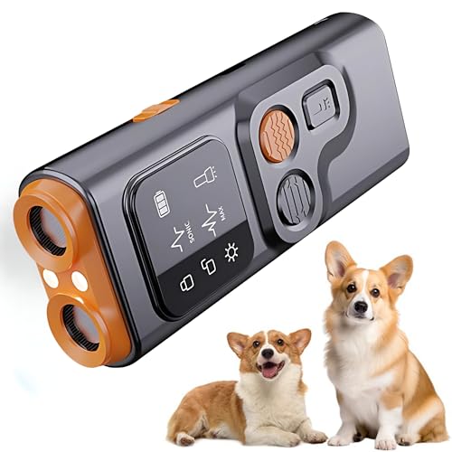 ASTHAN - Advanced Ultrasonic Dog Bark Deterrent with Dual Sonic Frequencies & LED Flashlight – Safe & Effective Handheld Training Device for Pets & Outdoor Use